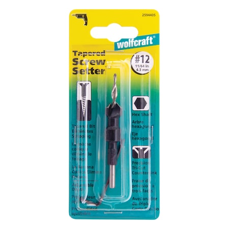 Wolfcraft Wolfcraft 4.5 M D Steel Tapered Screw Setter 1 pc 2594